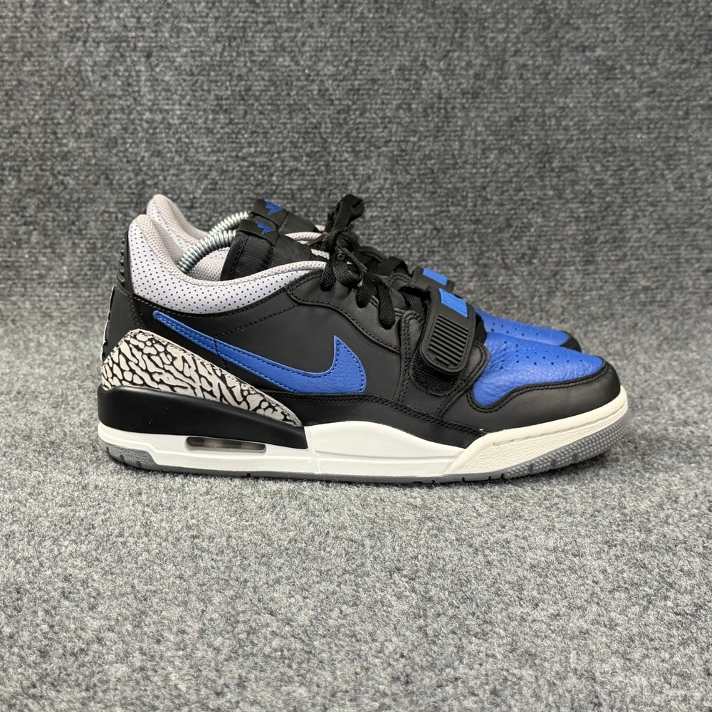 Jordan Legacy 312 Low Shoes Men's 8.5 Black Royal Leather Retro Athletic Sneaker